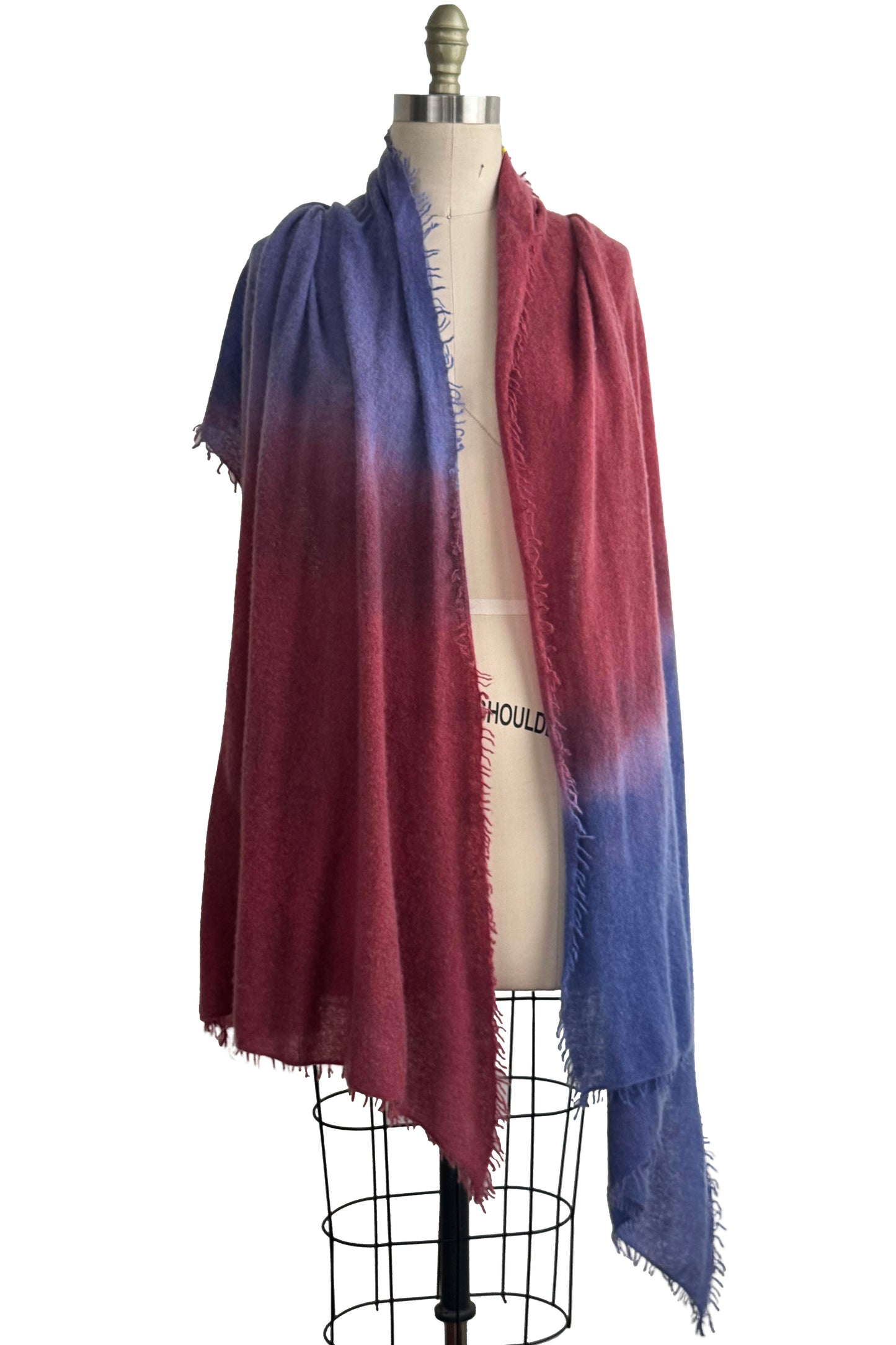 Shawl | Cashmere | Ombre Dyed | Purple & Wine Red