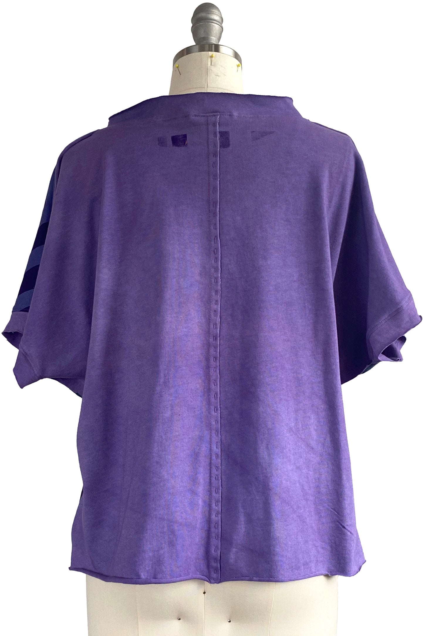 Jen Top - Jersey - Stripe & Ombre Dye - Purple & Green - Medium