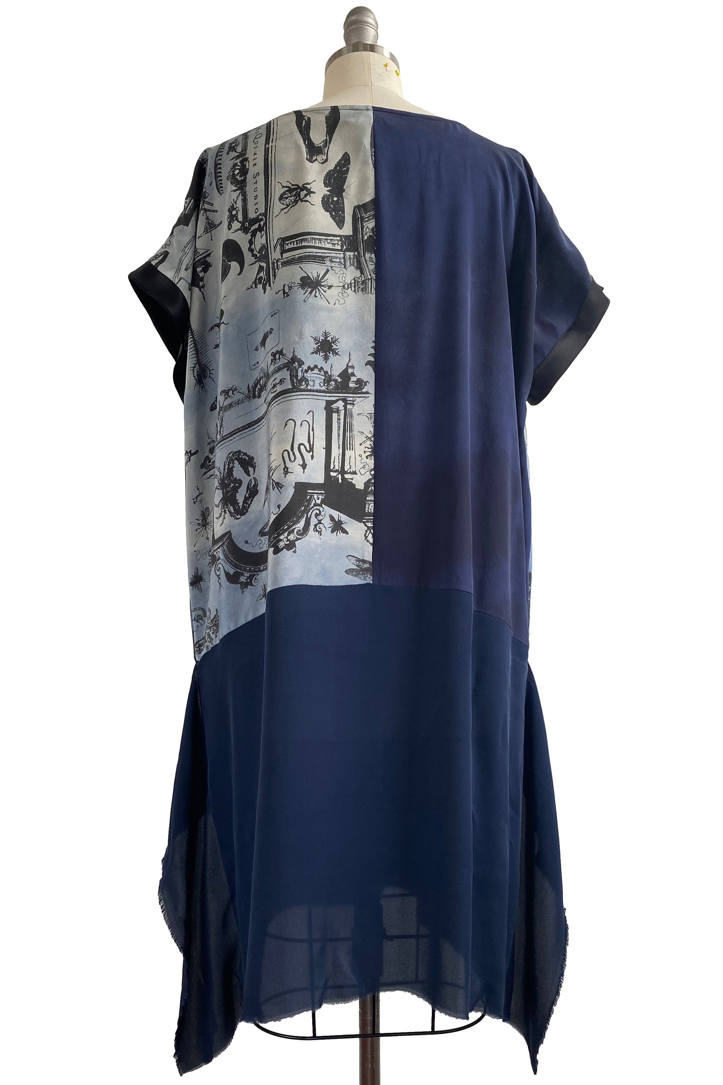 Essa Dress w/ Cabinet of Curiosities Print - Navy &  Indigo - Medium