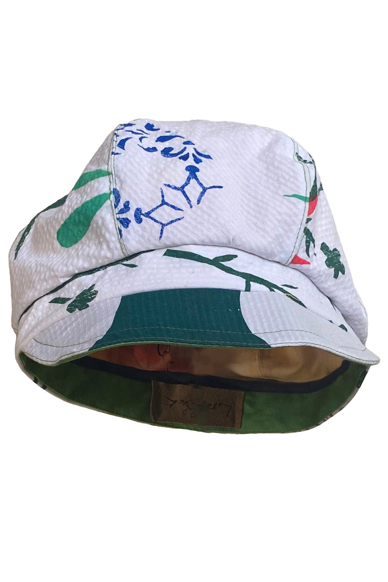 Brixton Hat w/ Floral Papercut Print - White & Multi