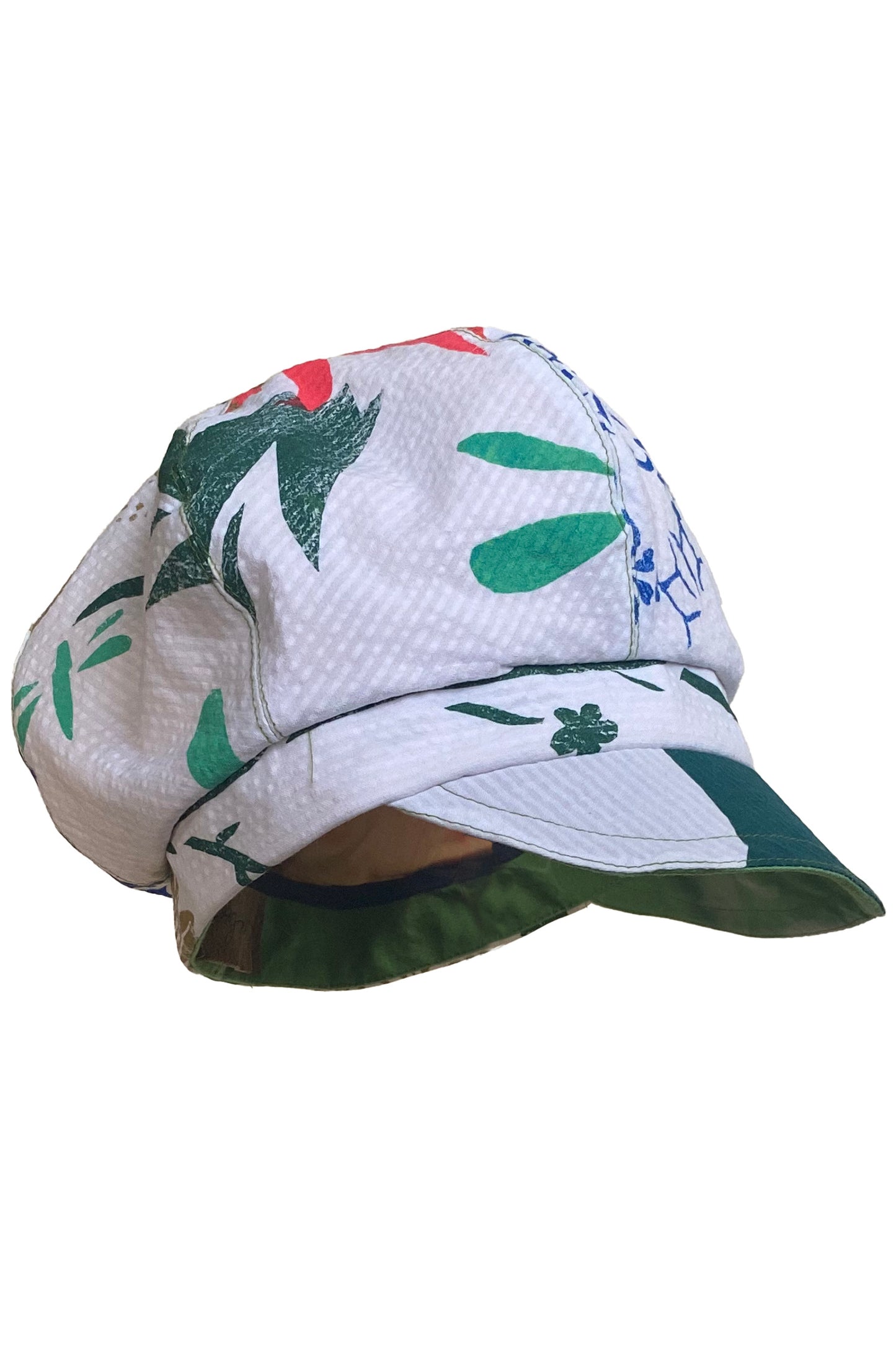 Brixton Hat w/ Floral Papercut Print - White & Multi