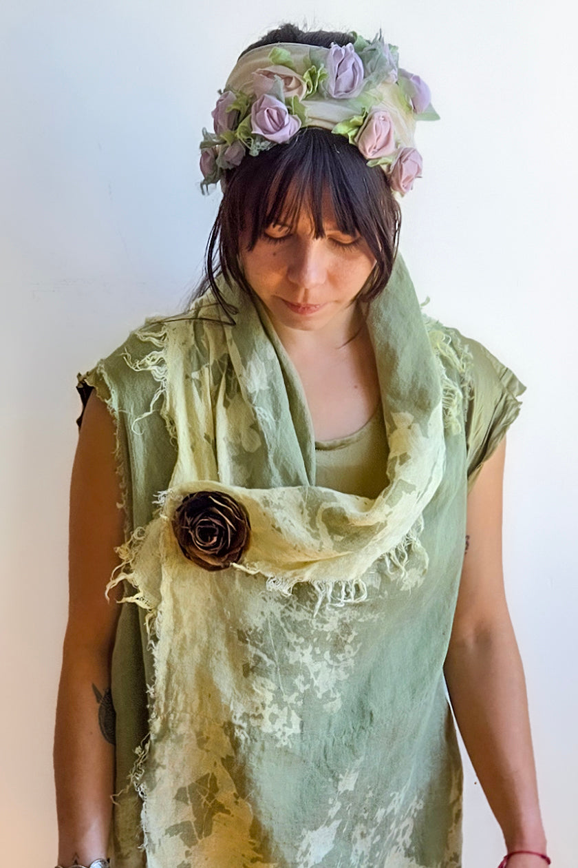 Magnetic Flower Brooch - Silk Jacquard - Tsumami Bloom - Pink