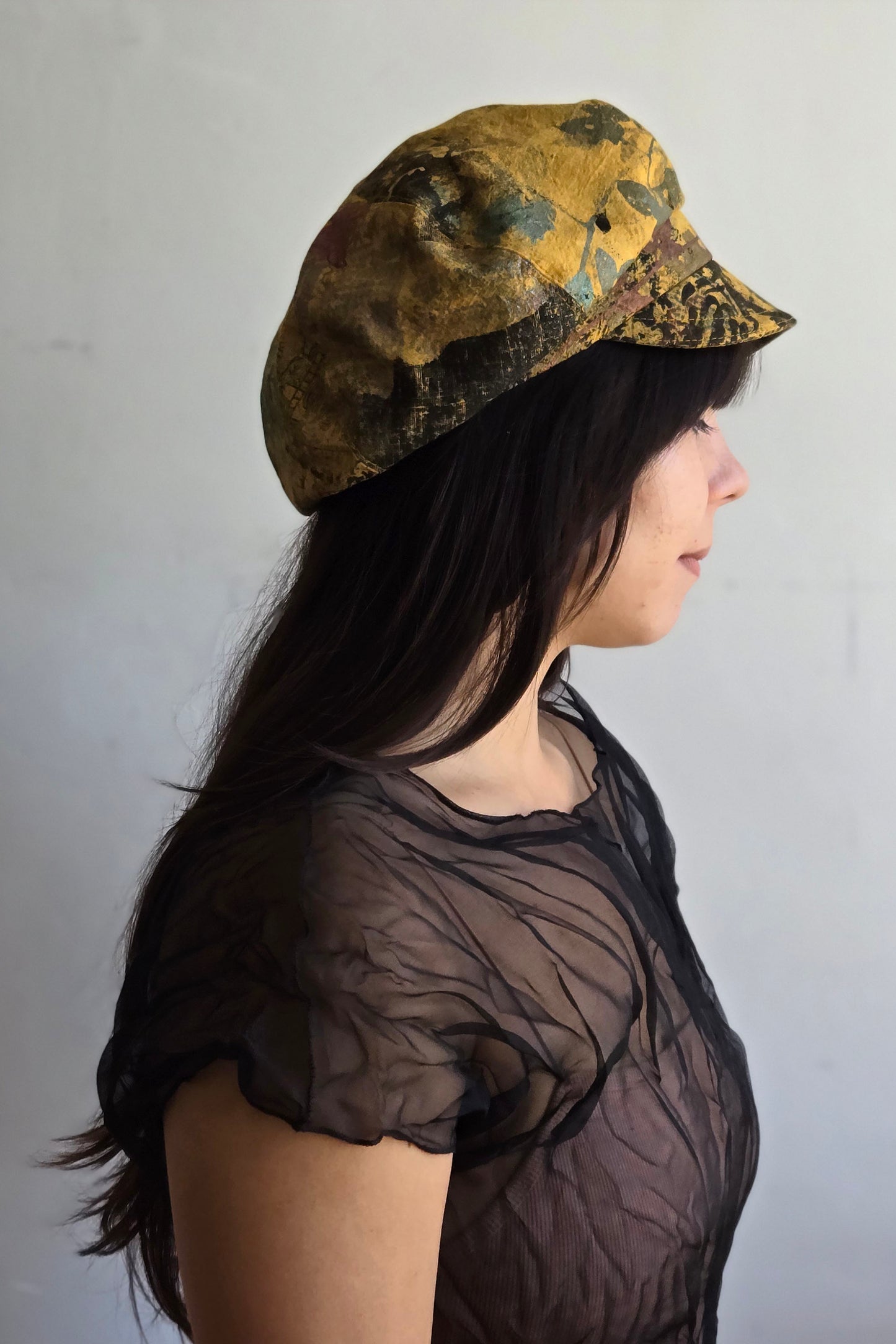 Brixton Hat w/ Shibori Itajime Dye - Indigo & Natural