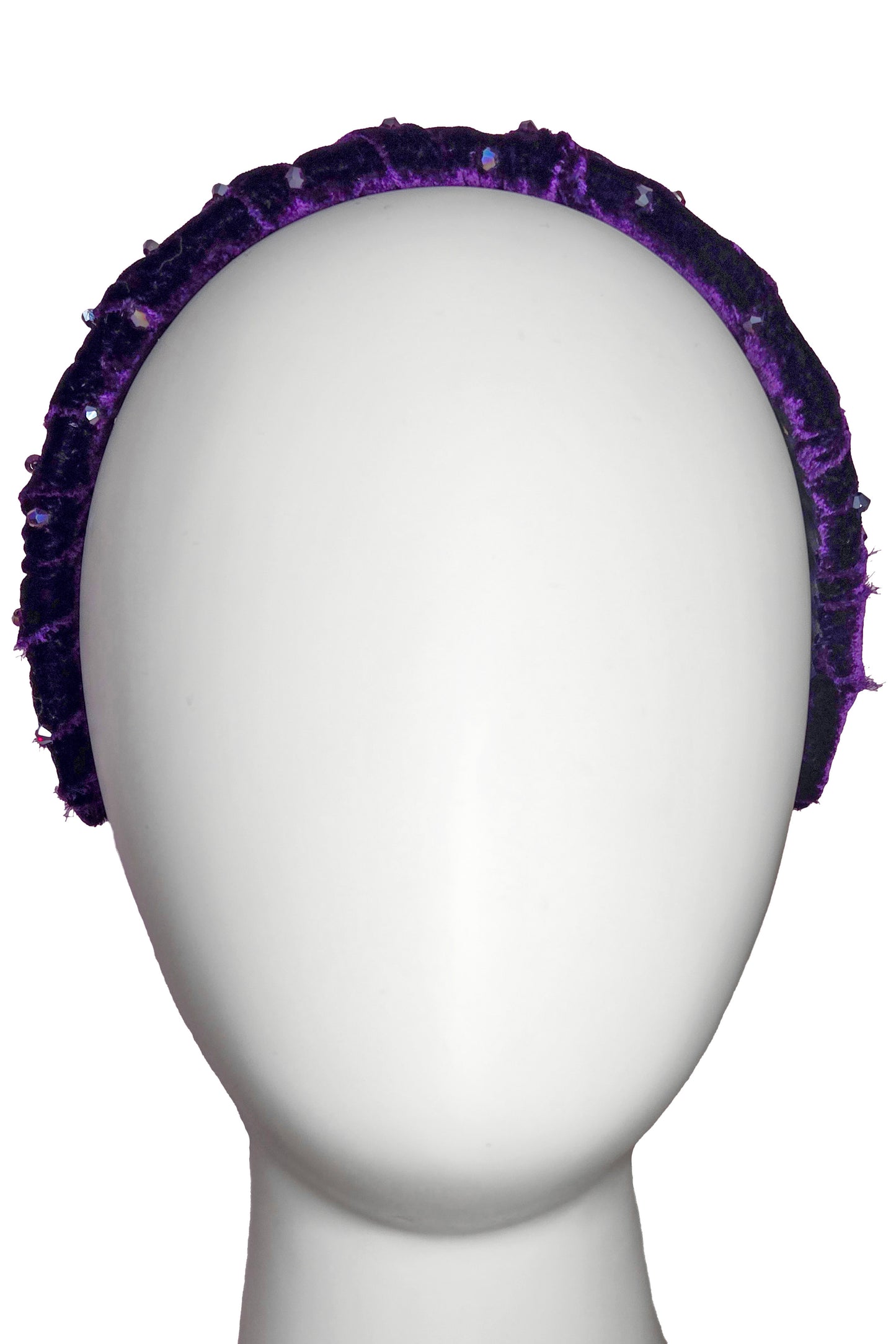 Wrapped Velvet Flat Headband - Deep Purple
