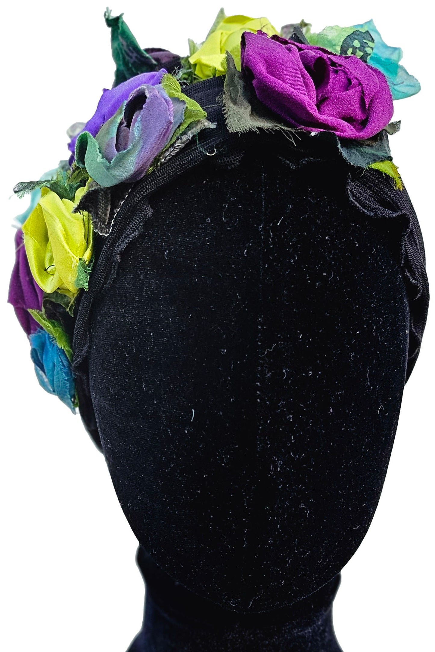 Flower Collar Headband - Black, Purple, Turquoise & Green