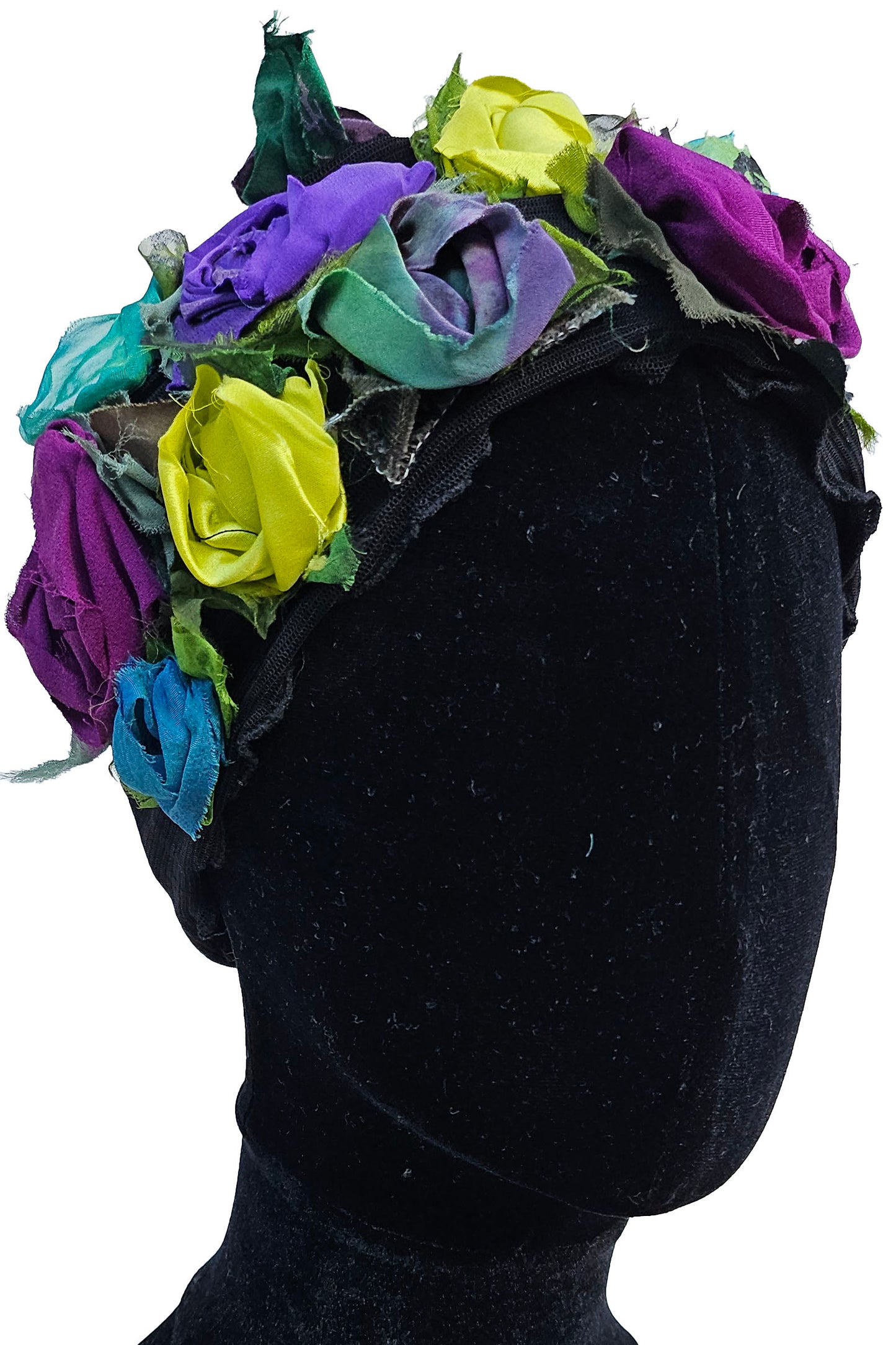 Flower Collar Headband - Black, Purple, Turquoise & Green
