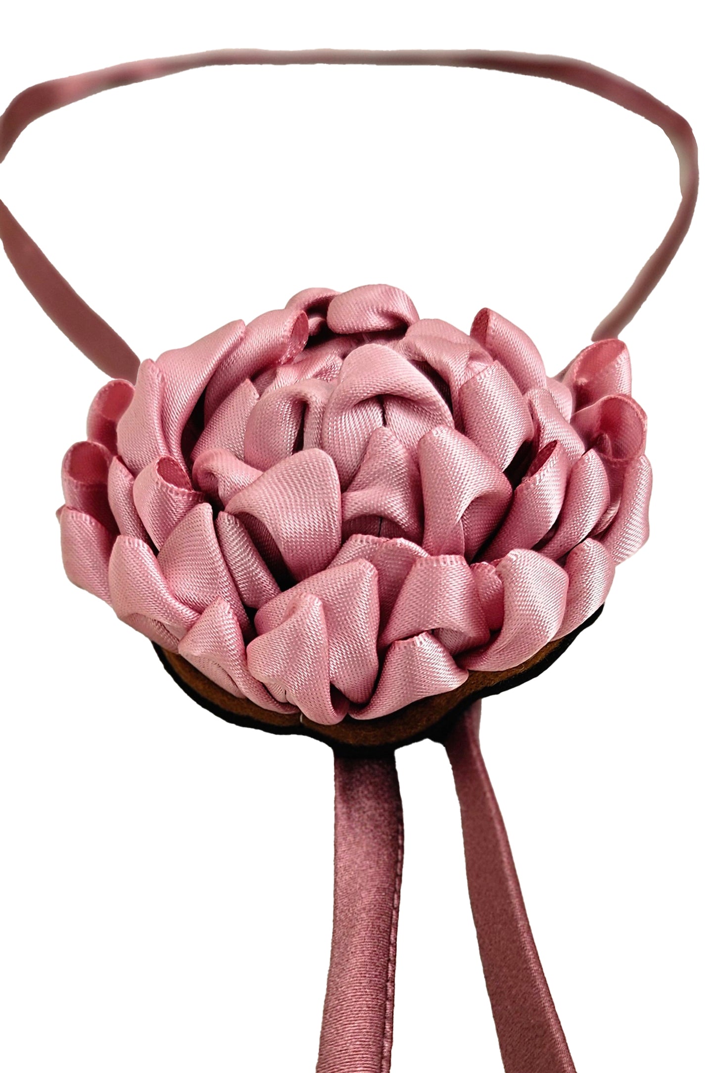 Adriana Silk Bolo Tie Necklace | Pink Tsumami Chrysanthemum