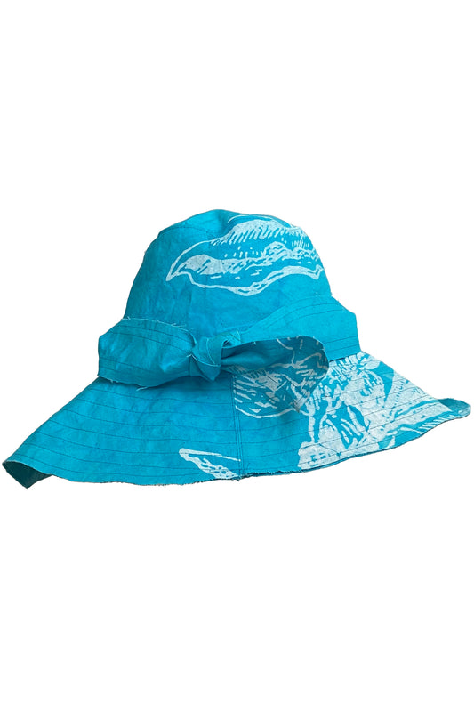 Brighton Hat w/ Azalea Print - Turquoise