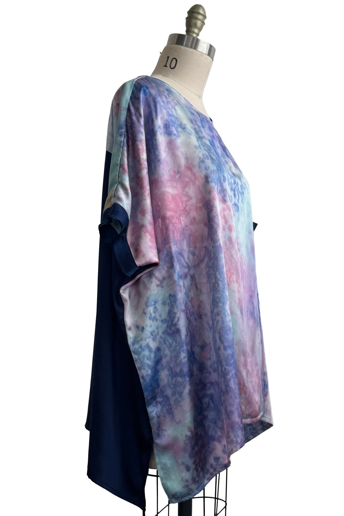 Deb Top | Silk Charmeuse | Bubble Dye | Blue, Pink & Purple | One Size