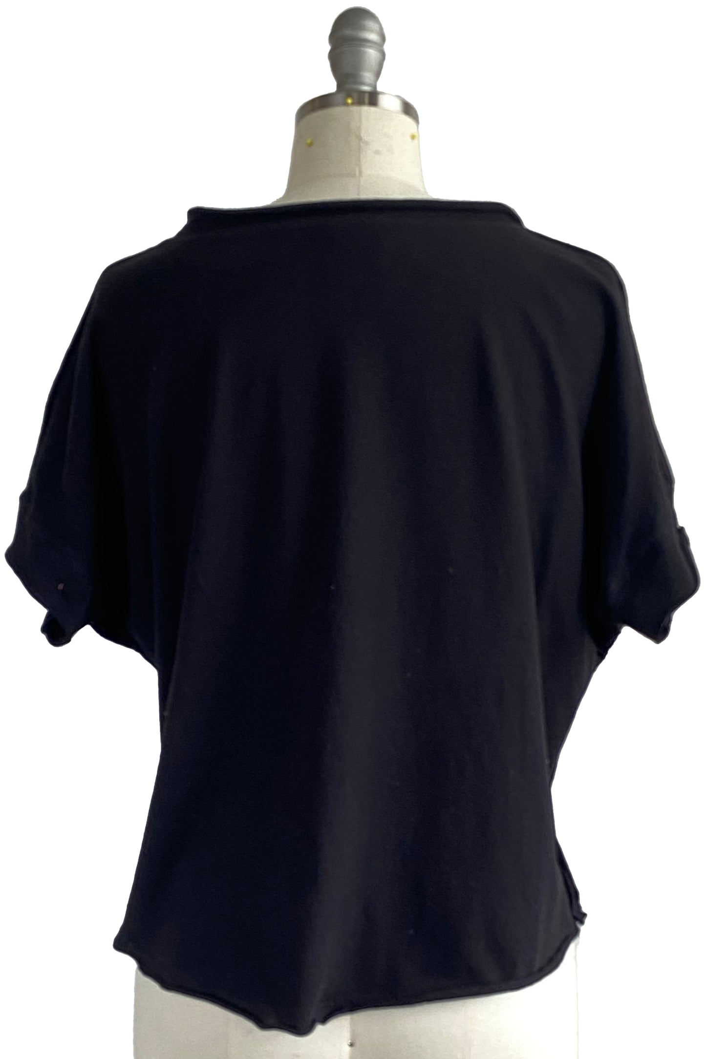 Jen Top - Jersey - Flower & Stitching - Black - Small