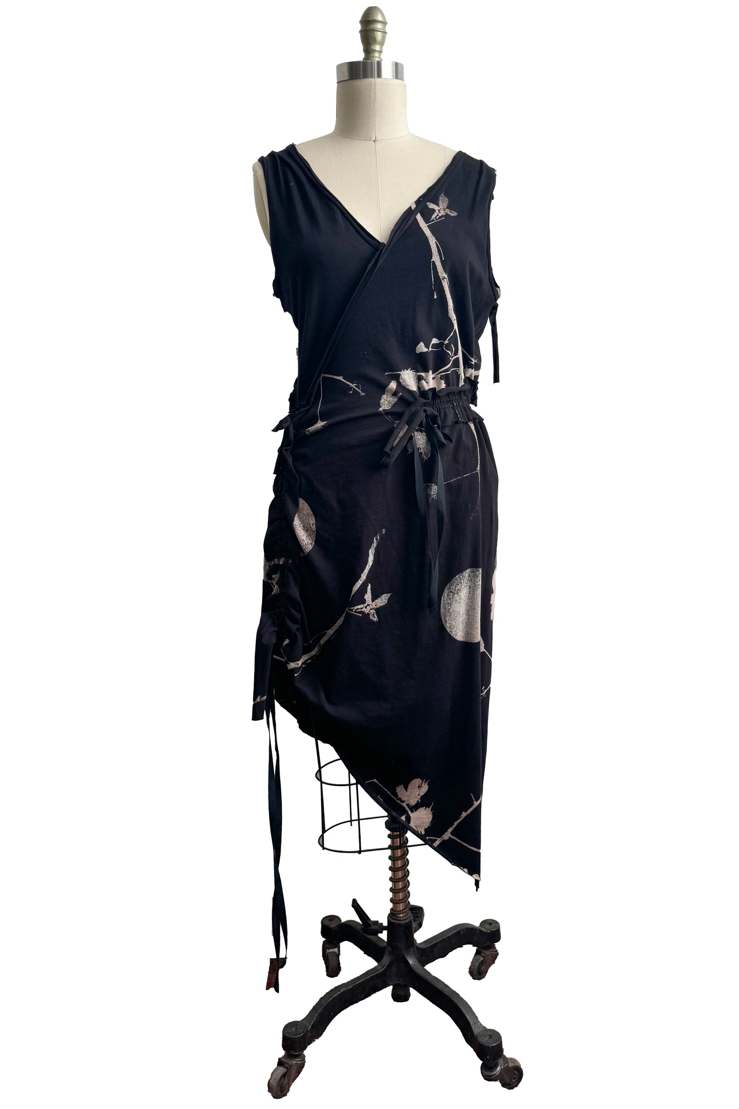 Godfrey Dress Mini in Jersey w/ Cotton & Dot Print - Small