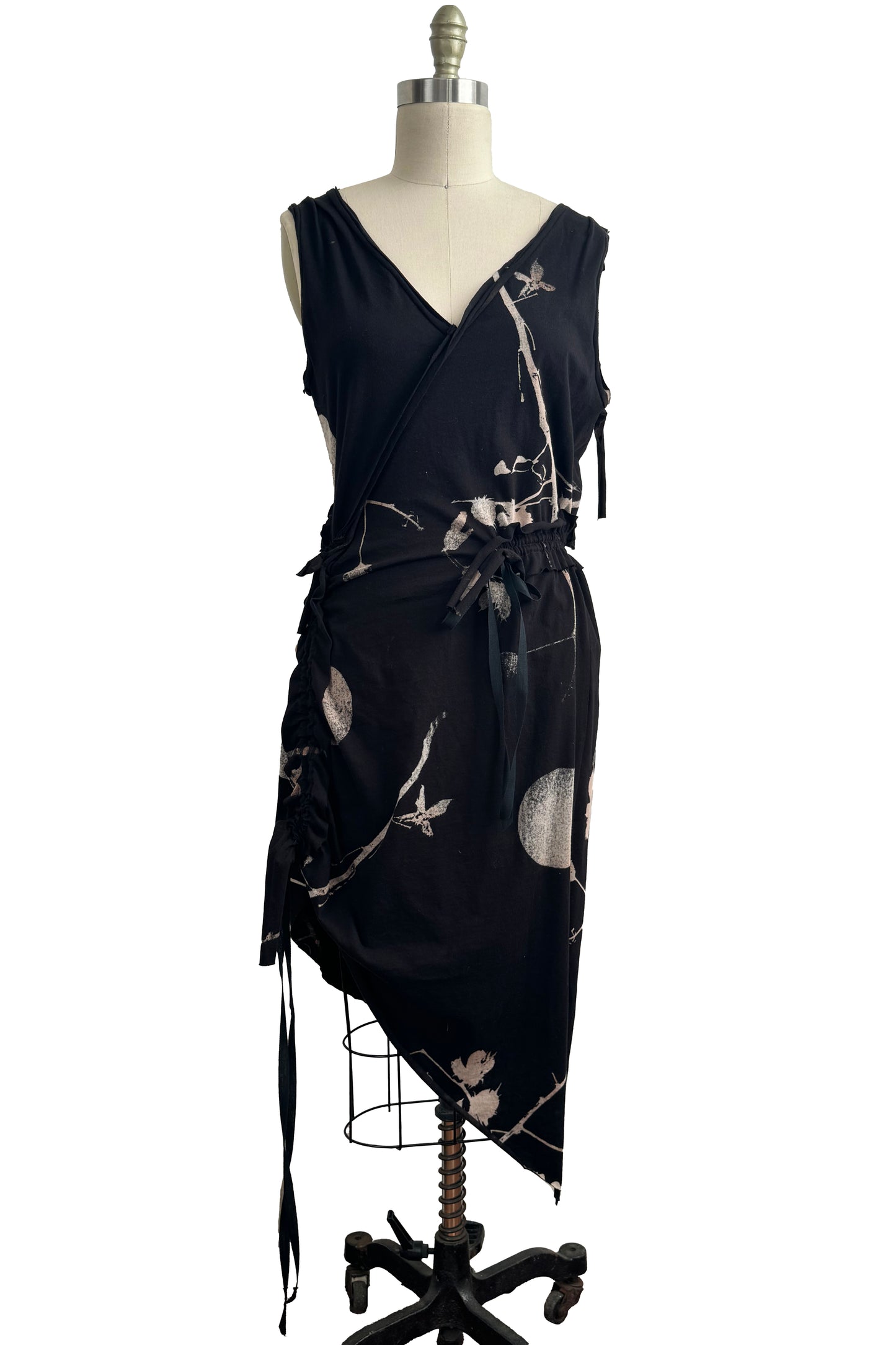 Godfrey Dress Mini in Jersey w/ Cotton & Dot Print - Small
