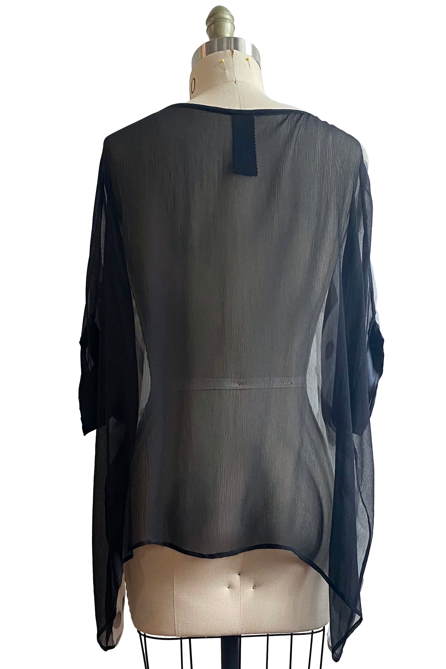 Deb Top Chiffon - Black & White Domino Dye