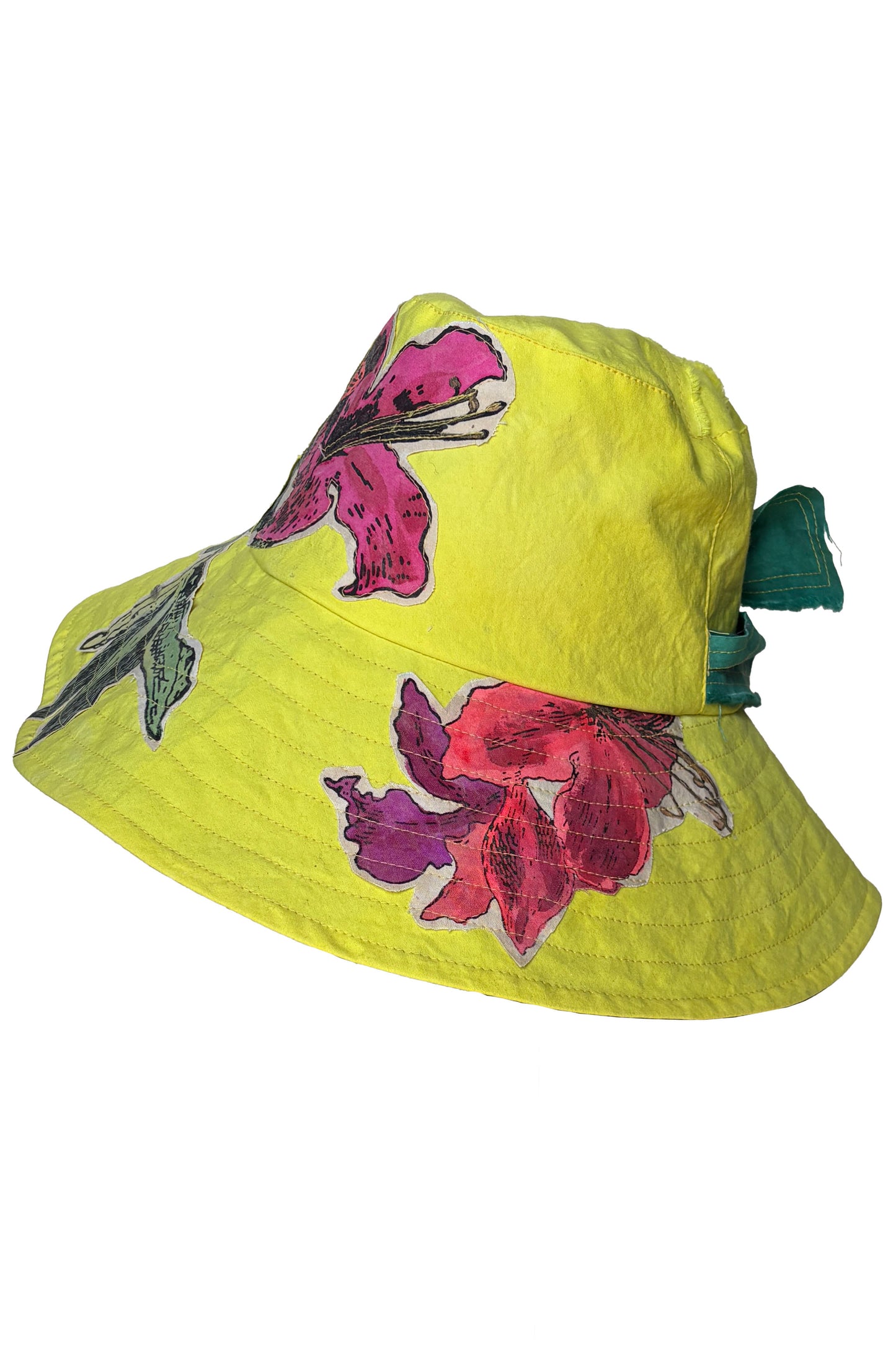 Brighton Hat | Cotton | Azalea Print | Yellow, Magenta & Green | Medium