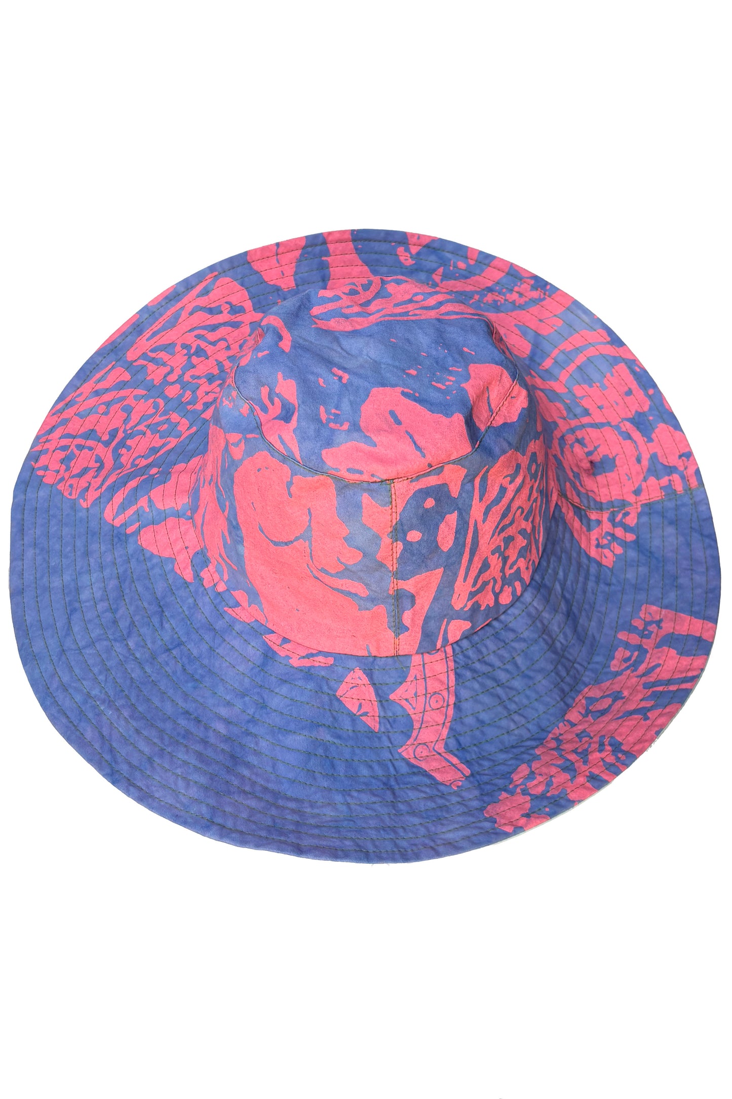 Amalfi Wide Brim Hat | Cotton | Wallpaper Print | Light Purple & Hot Pink | Medium