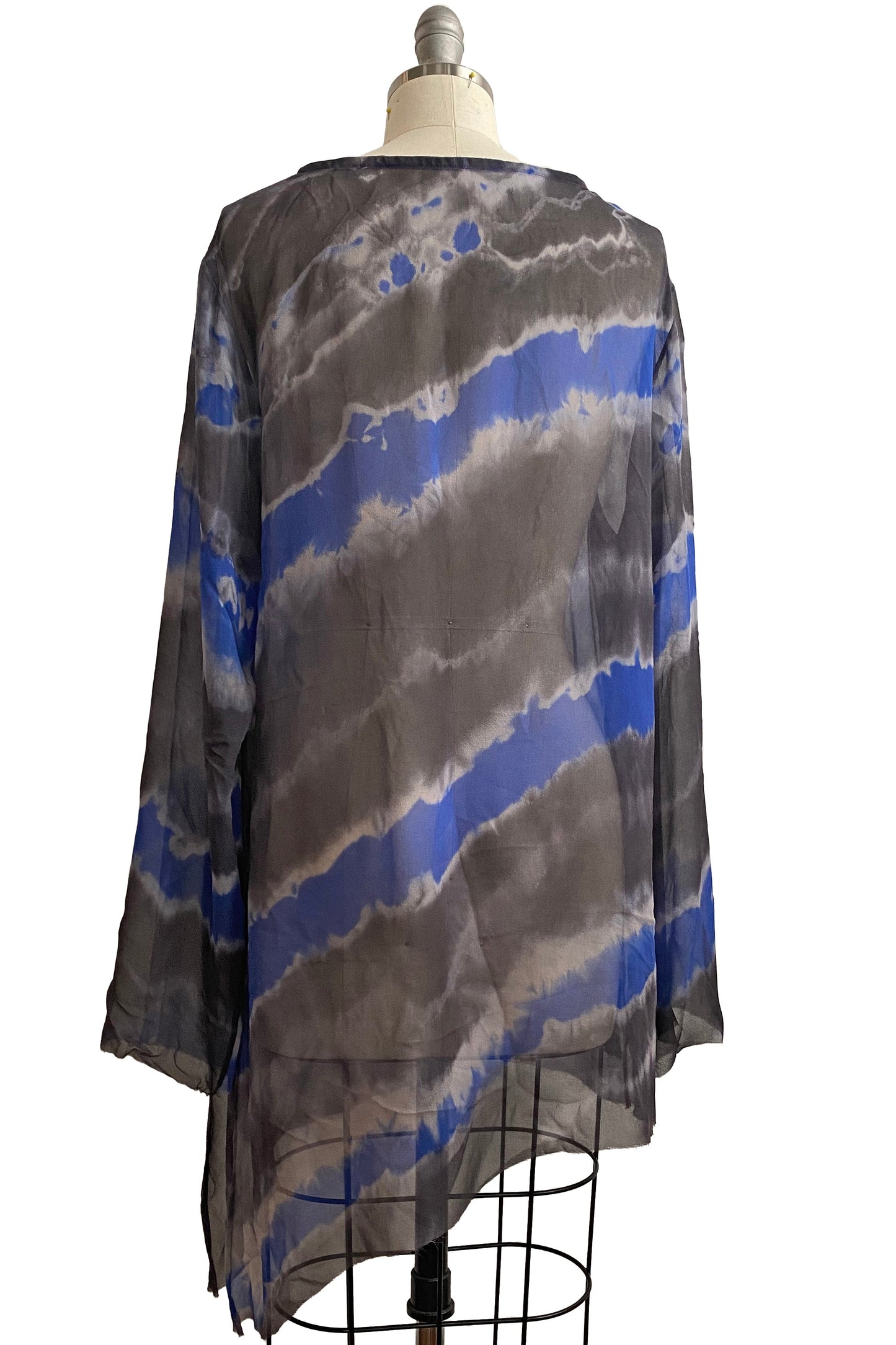 Luxor Tunic w/ Itajime Dye - Black & Blue - Small