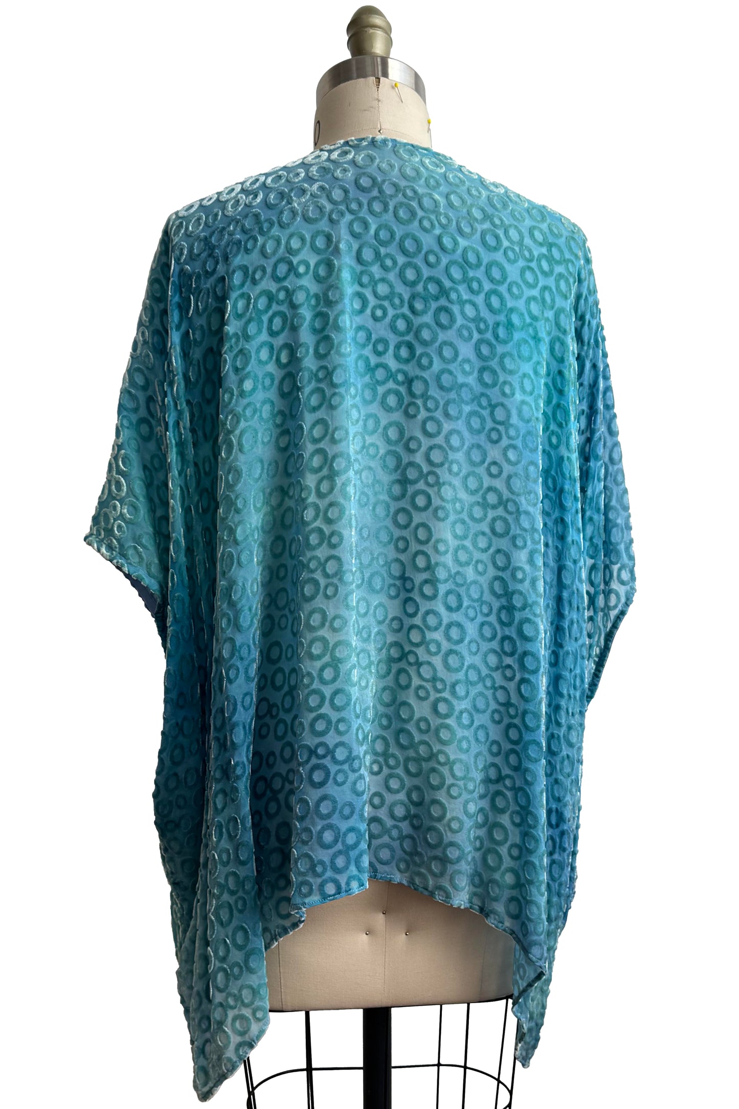 Lucianne Drape Devore Velvet - Painted - Blue