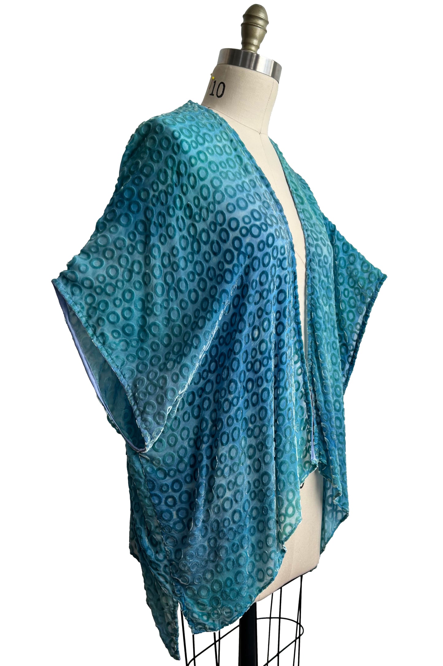 Lucianne Drape Devore Velvet - Painted - Blue