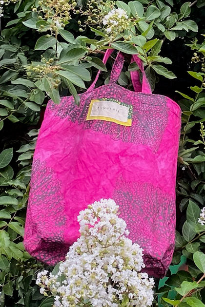 KB x Alquimie Studio Canvas Tote - Big Leaf Print - Pink & Green