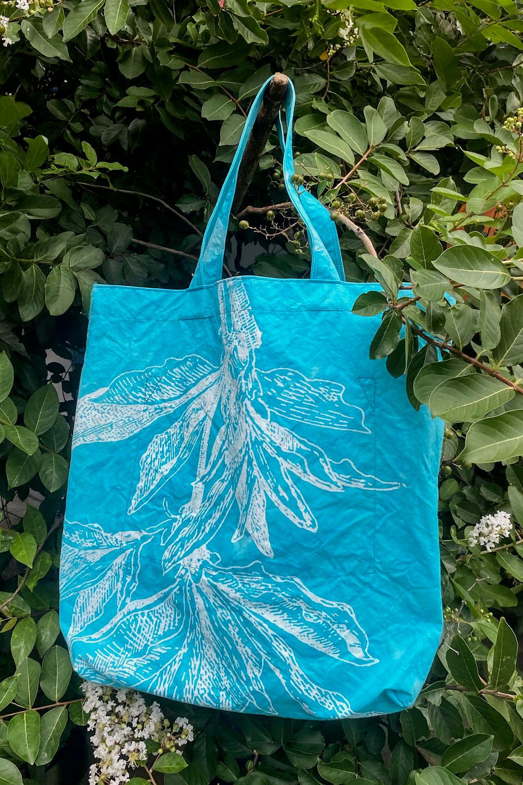 KB x Alquimie Studio Canvas Tote w/ Azalea Print - Turquoise