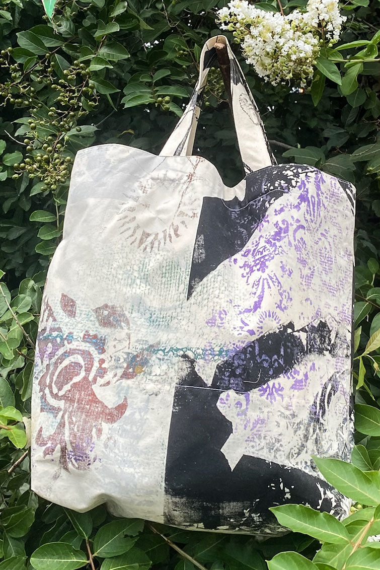 KB x Alquimie Studio Canvas Tote w/ Tabletop Bramble Print - Natural
