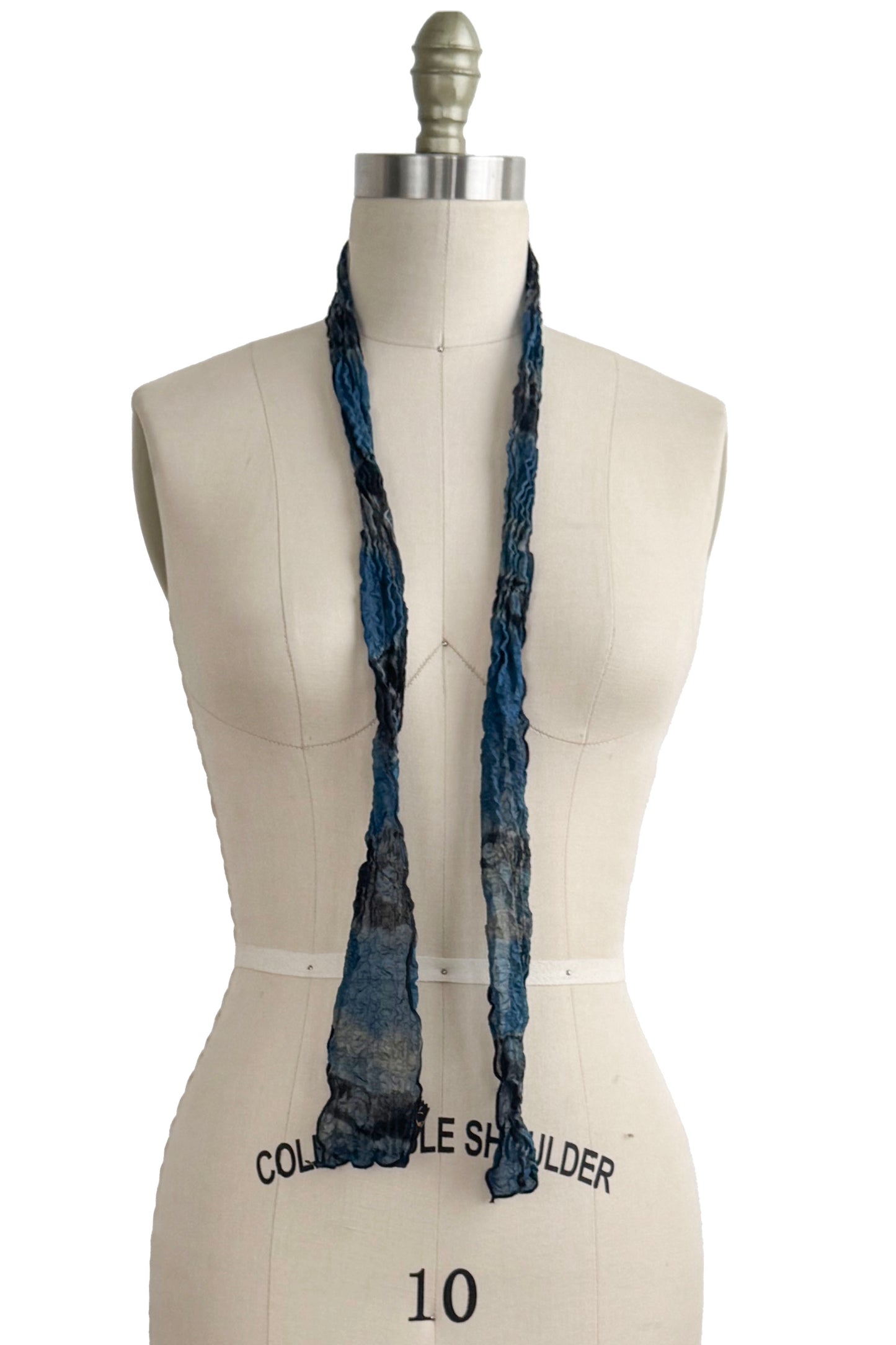 Bubble Silk Mini Scarf Set - Black & Navy