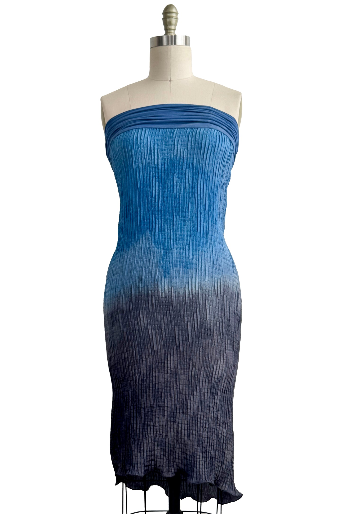 Starboard Skirt | Silk & Organic Cotton Jersey | Ombre Dye | Indigo & Grey | Small