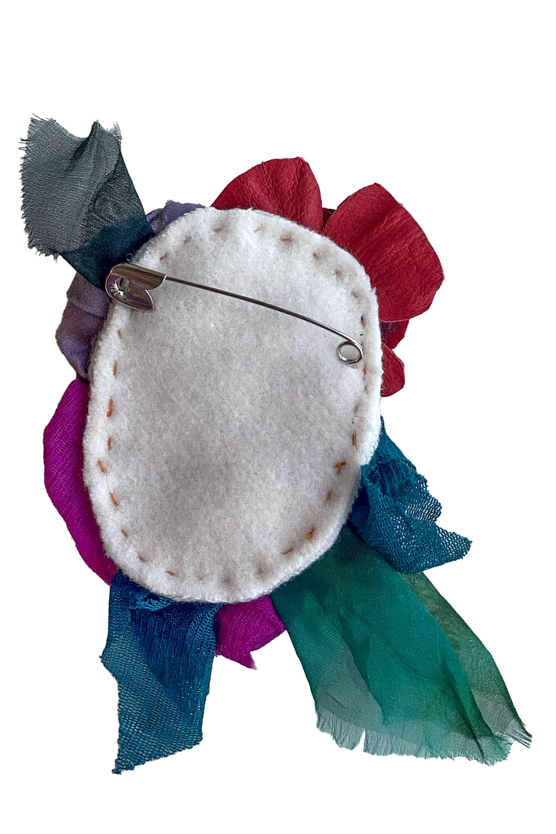 Leather Bouquet Pin - Pearl & Bull - Purple