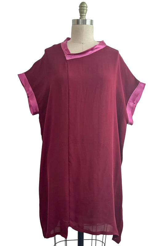 Petra Tunic - Silk Georgette - Wine Red - Medium