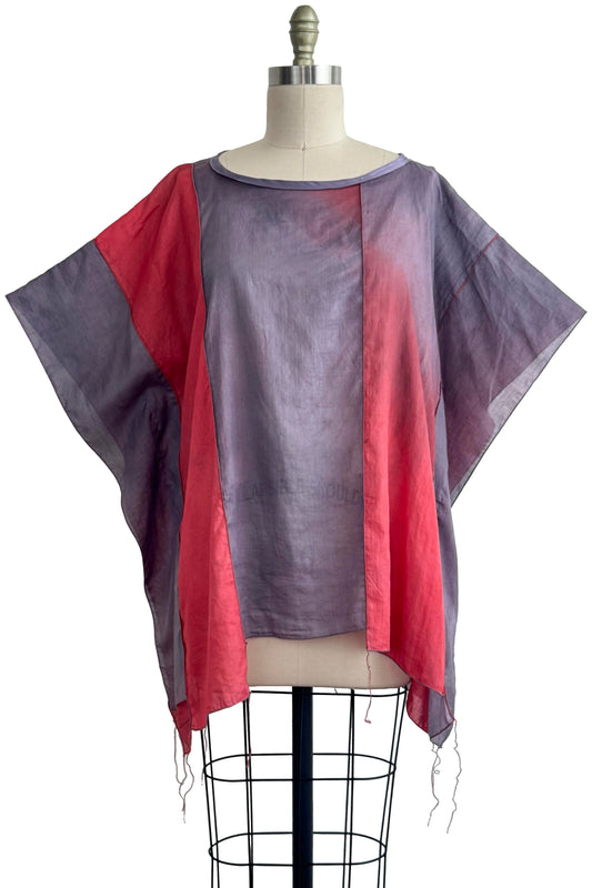 Strip Top - Silk Cotton - Lavender & Coral Pink