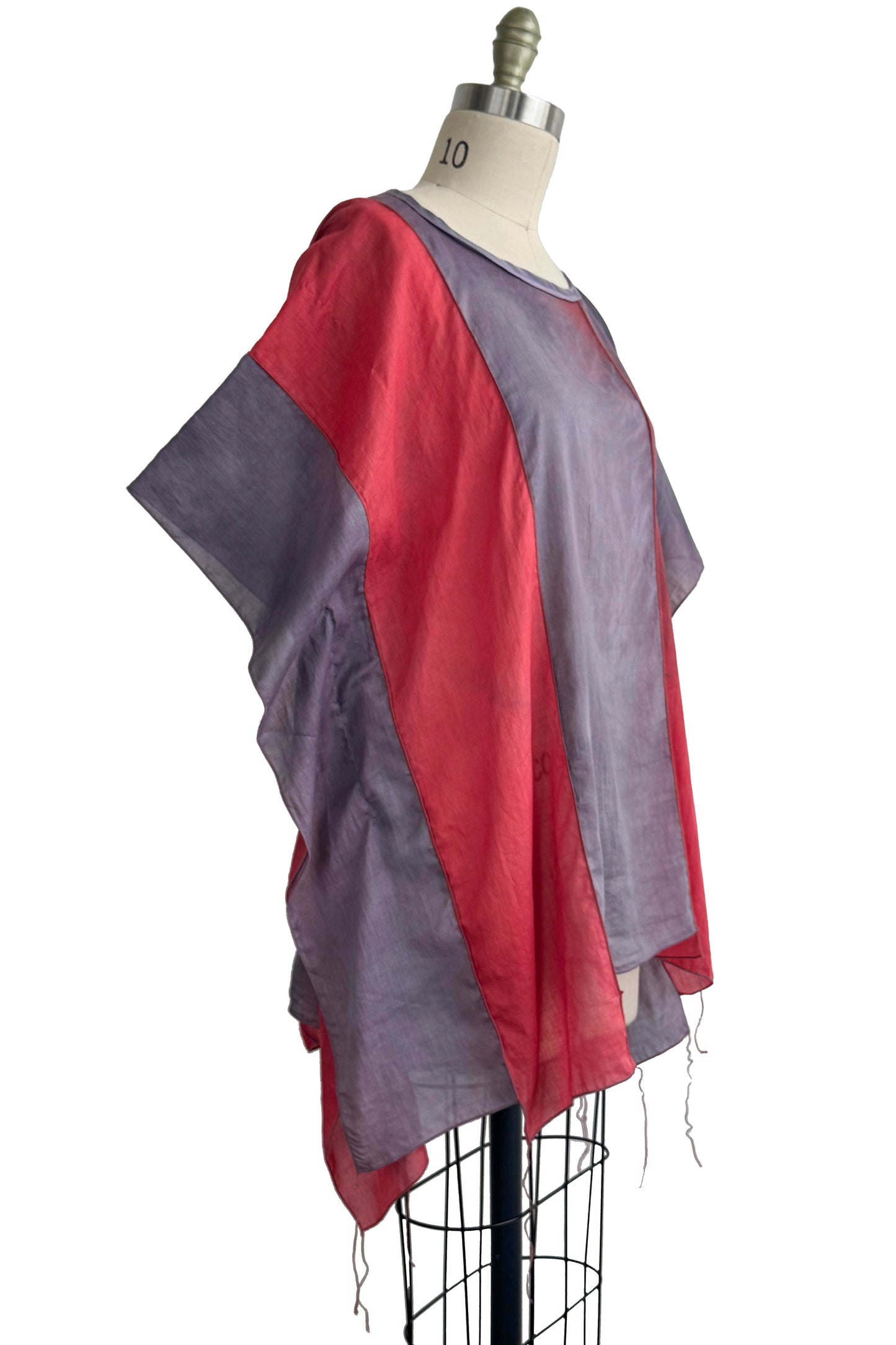 Strip Top - Silk Cotton - Lavender & Coral Pink