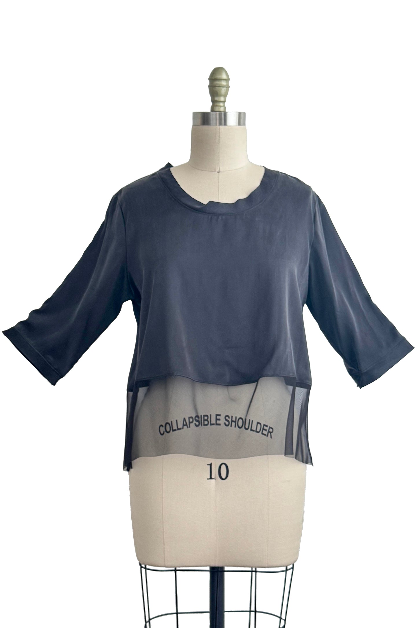 Marais Top in Stretch Silk - Black - Large