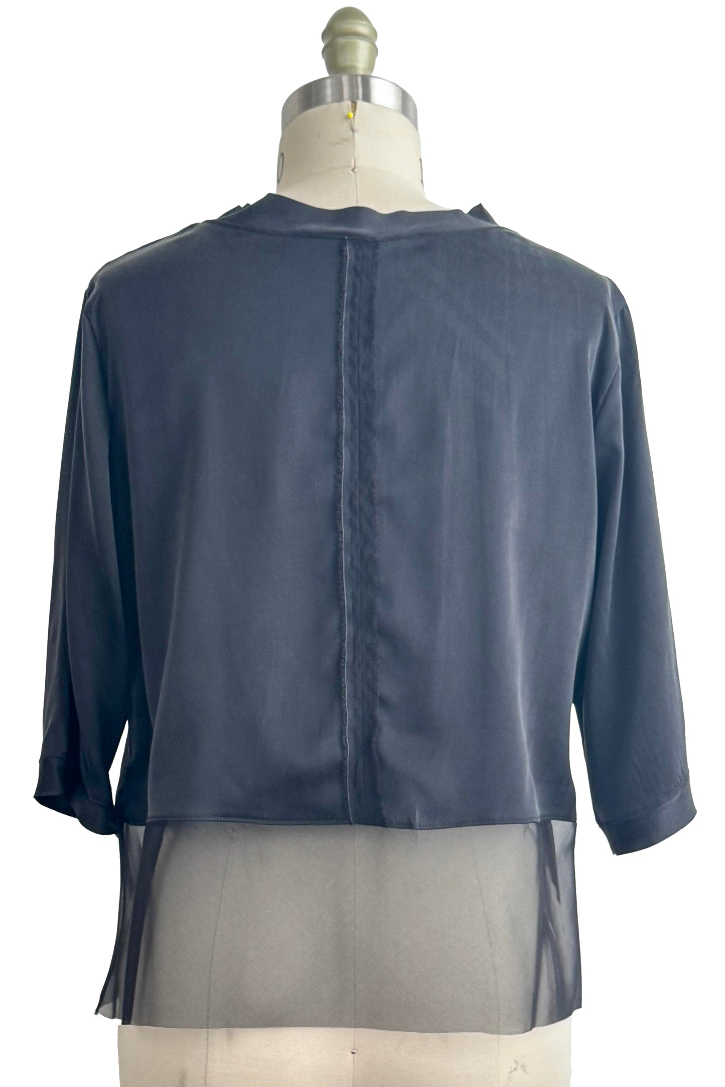Marais Top in Stretch Silk - Black - Large