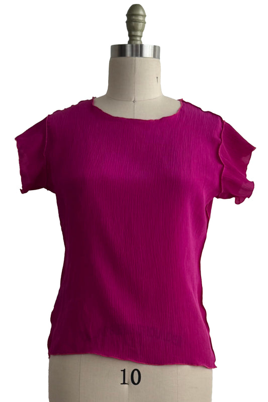 Sonya T-Shirt - Crinkle Silk - Small - Select Color