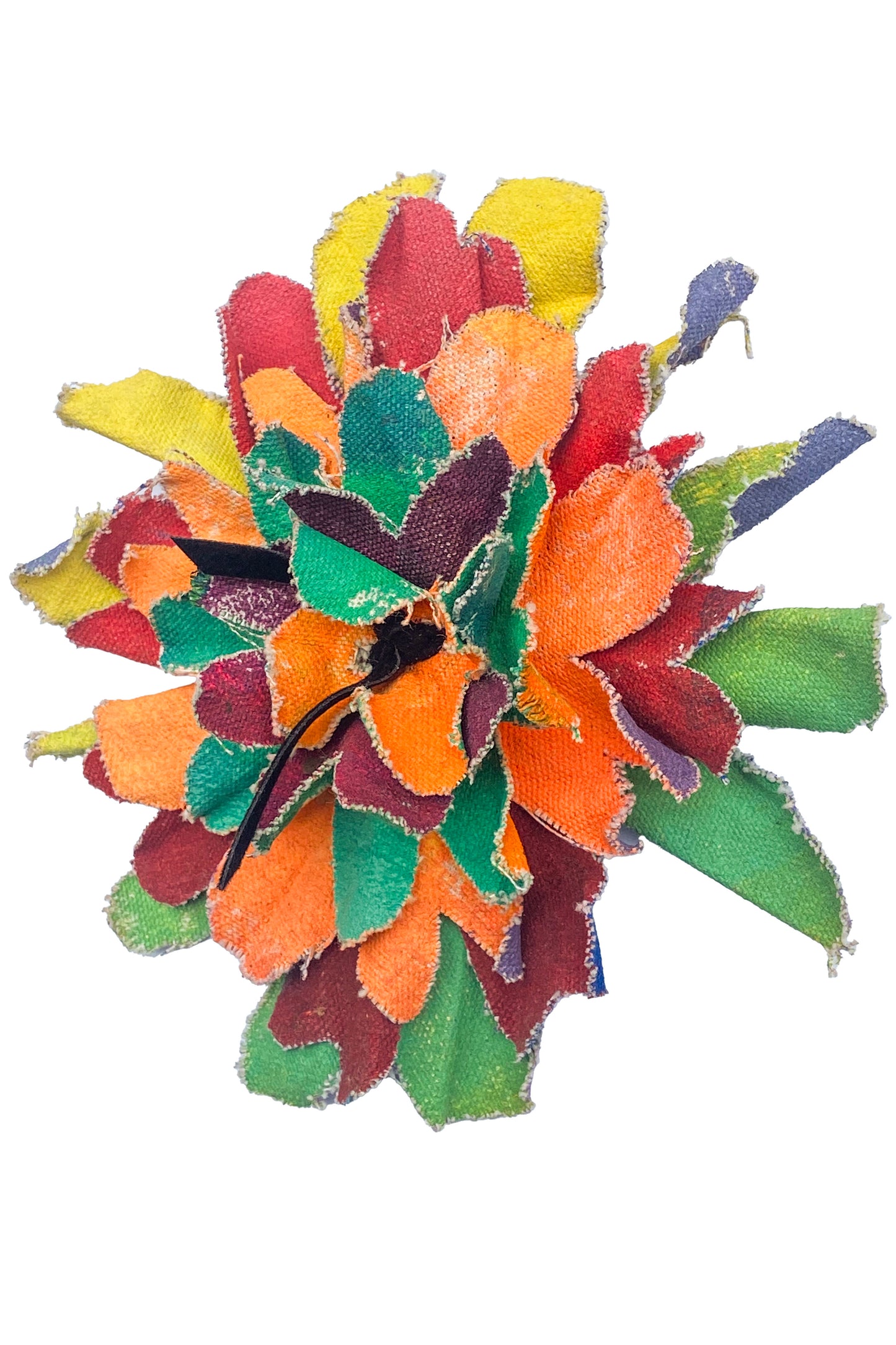 Magnetic Flower Brooch - Orange, Green, Yellow & Red