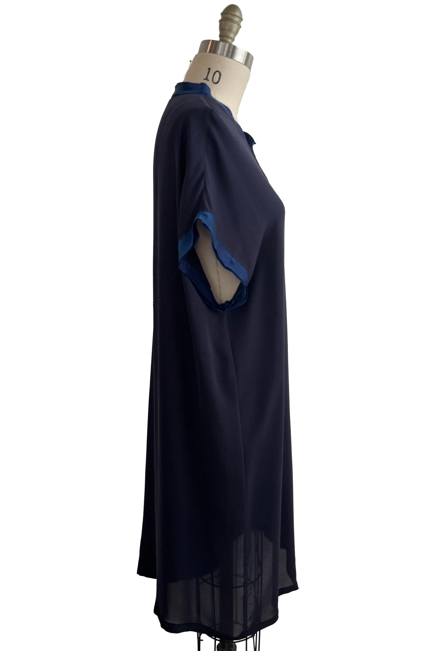 Petra Tunic - Silk Georgette - Navy - Large