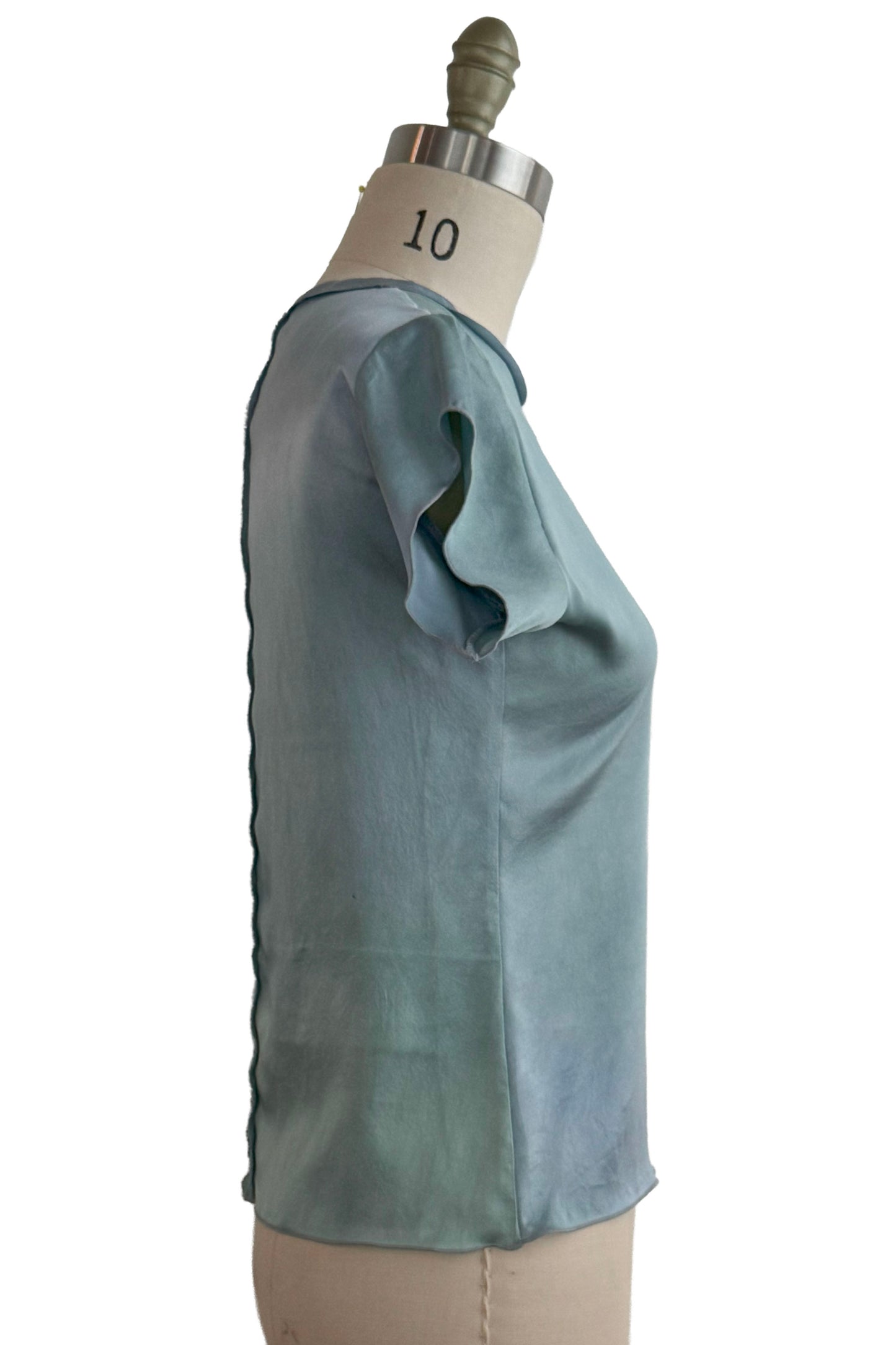Sonya T-Shirt - Silk Charmeuse - Ombre Dye - Blue - Small