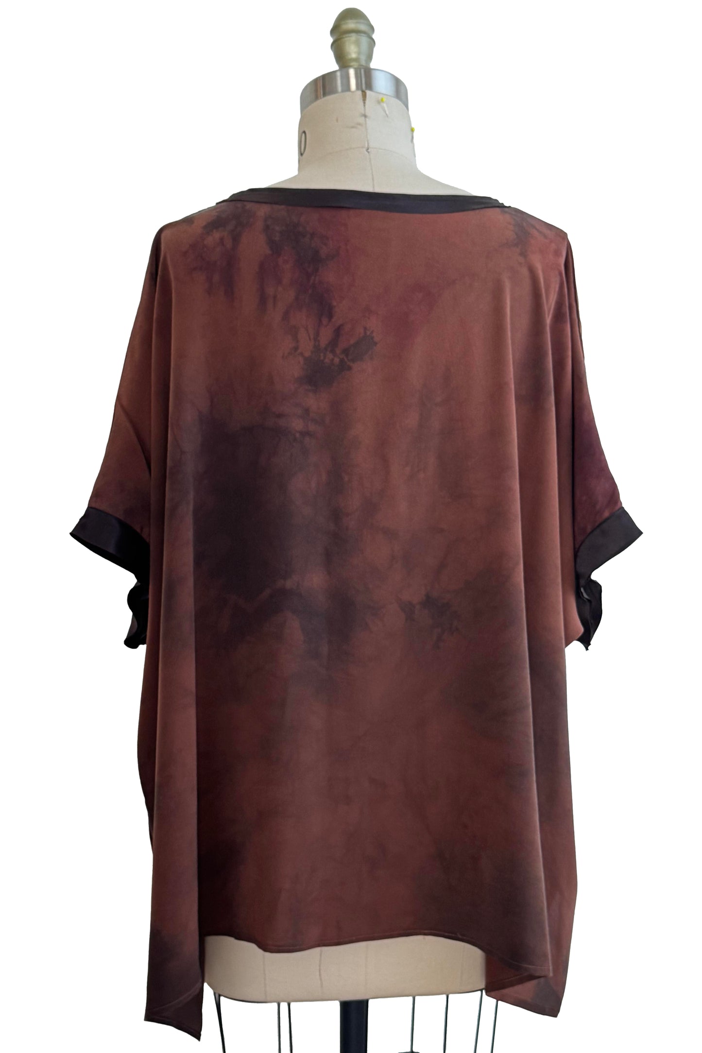 Deb Top Georgette Silk - Ombre Dyed - Brown & Burgundy