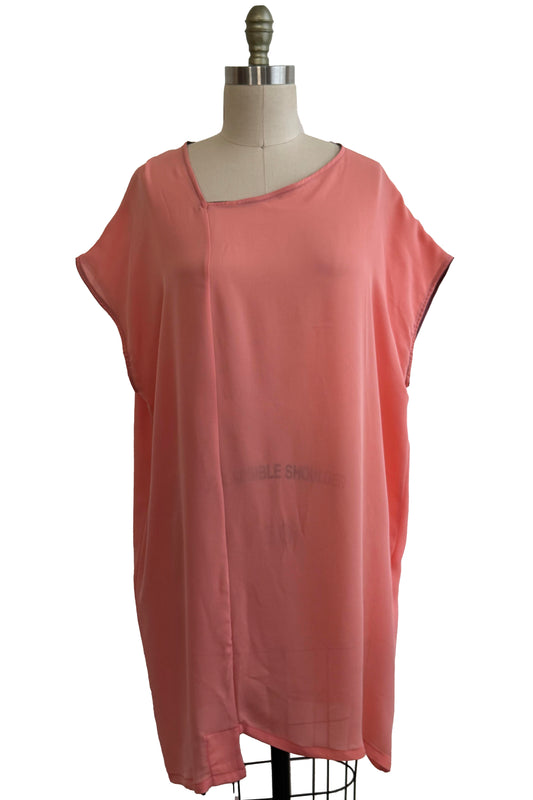 Petra Tunic - Silk Georgette - Peach - Medium
