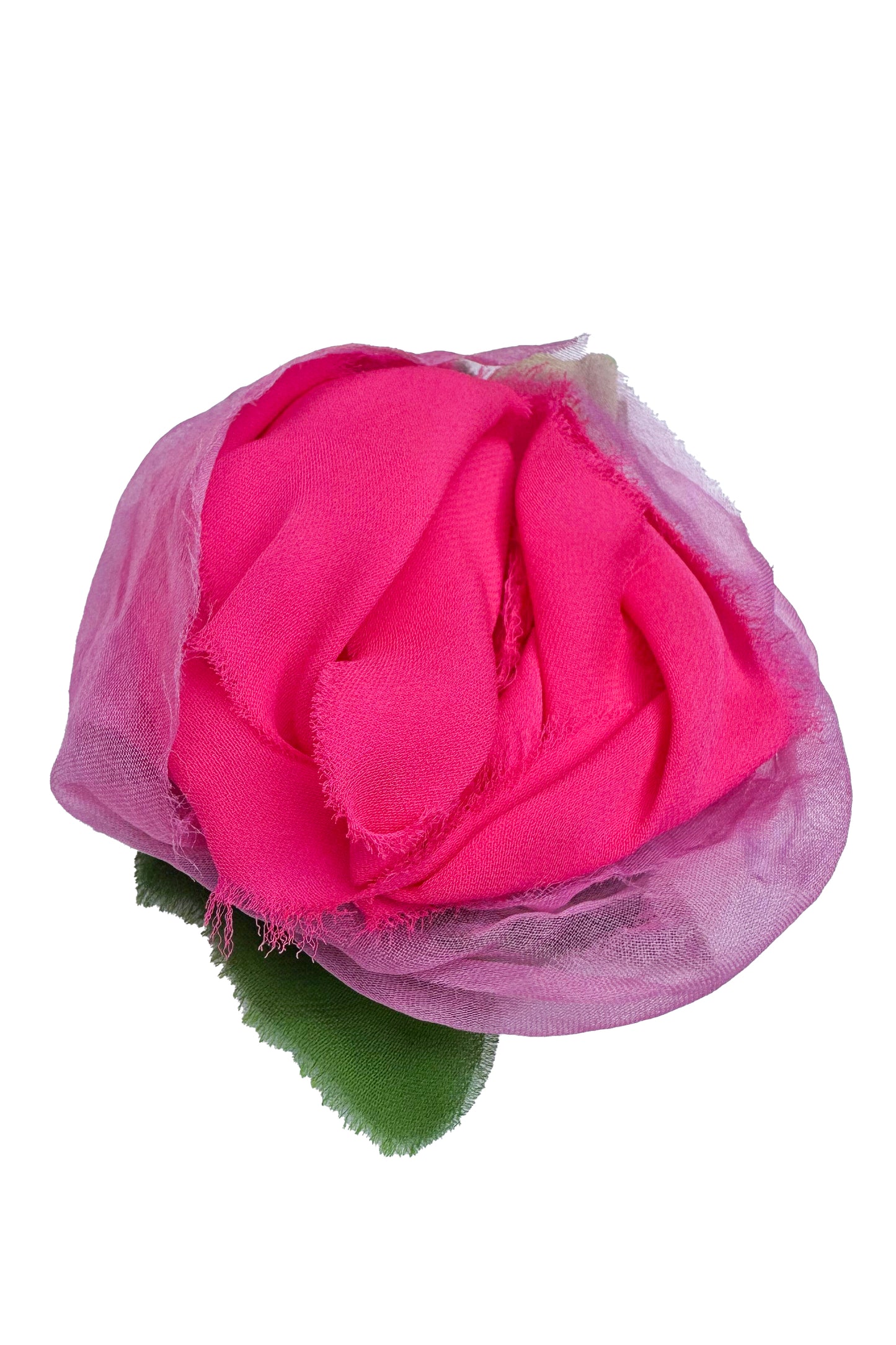 Silk Magnetic Floral Brooch - Hot Pink