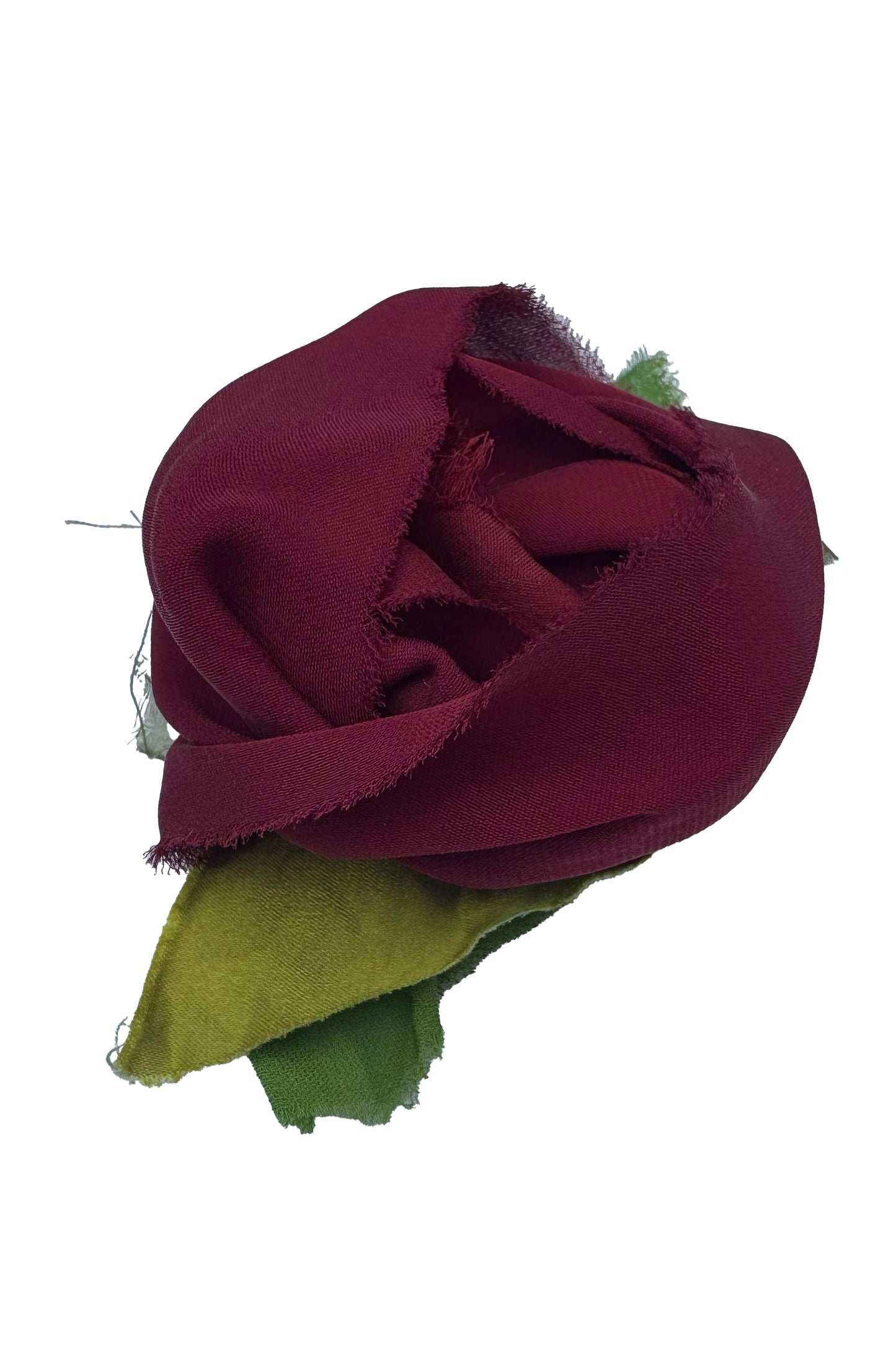 Silk Magnetic Floral Brooch - Burgundy