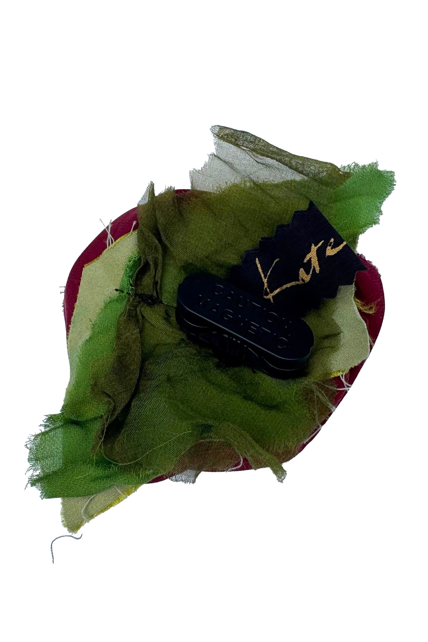 Silk Magnetic Floral Brooch - Burgundy