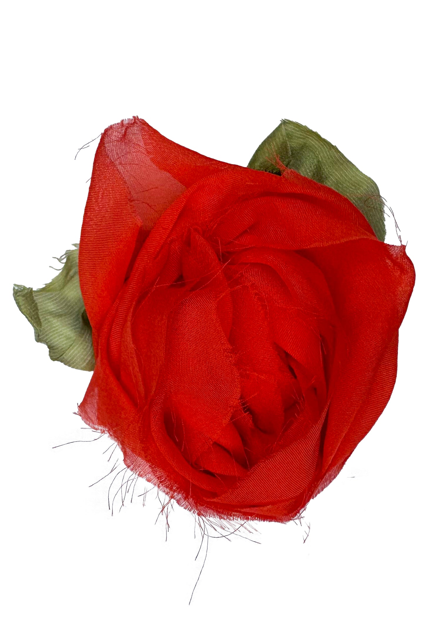 Silk Magnetic Floral Brooch - Orange