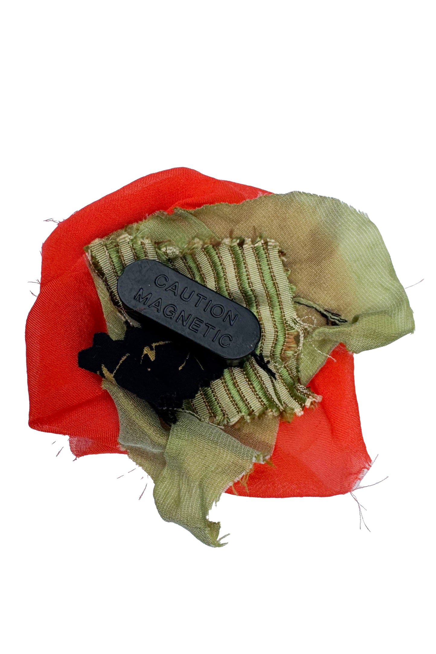 Silk Magnetic Floral Brooch - Orange