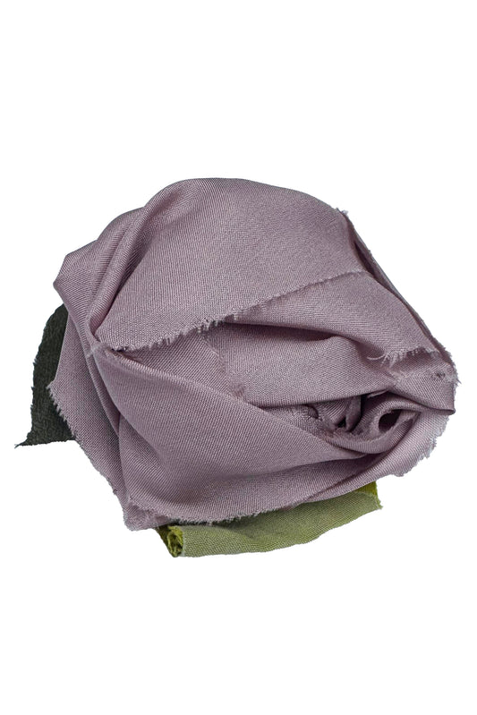 Silk Magnetic Floral Brooch - Purple Grey