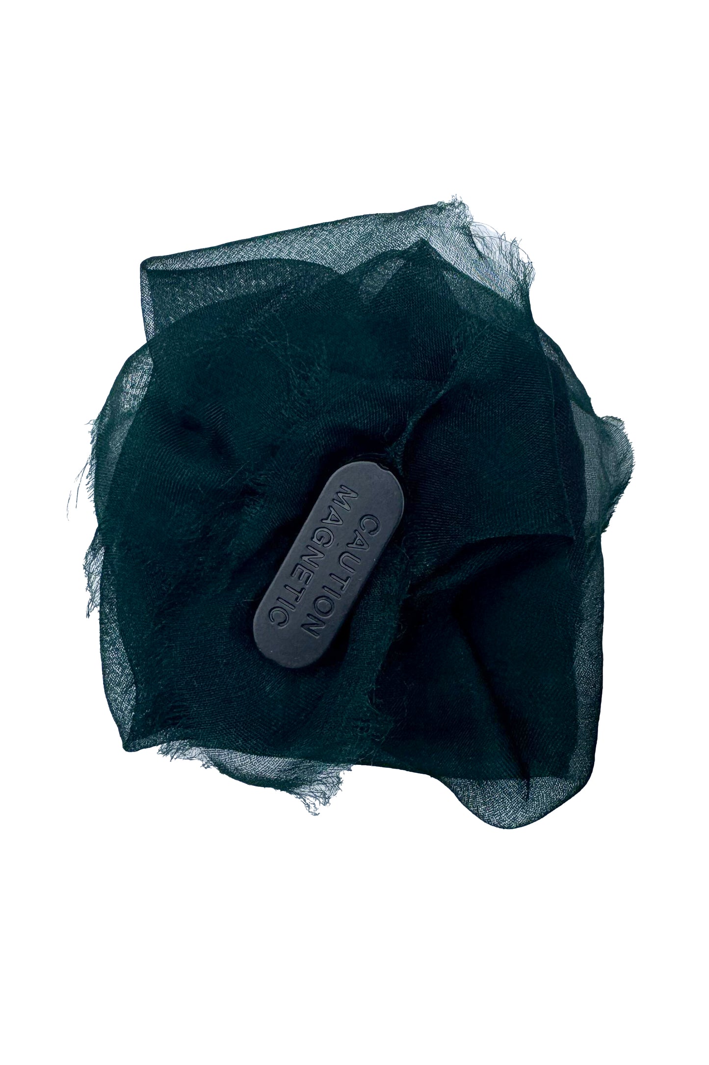 Silk Magnetic Floral Brooch - Dark Green & Mauve