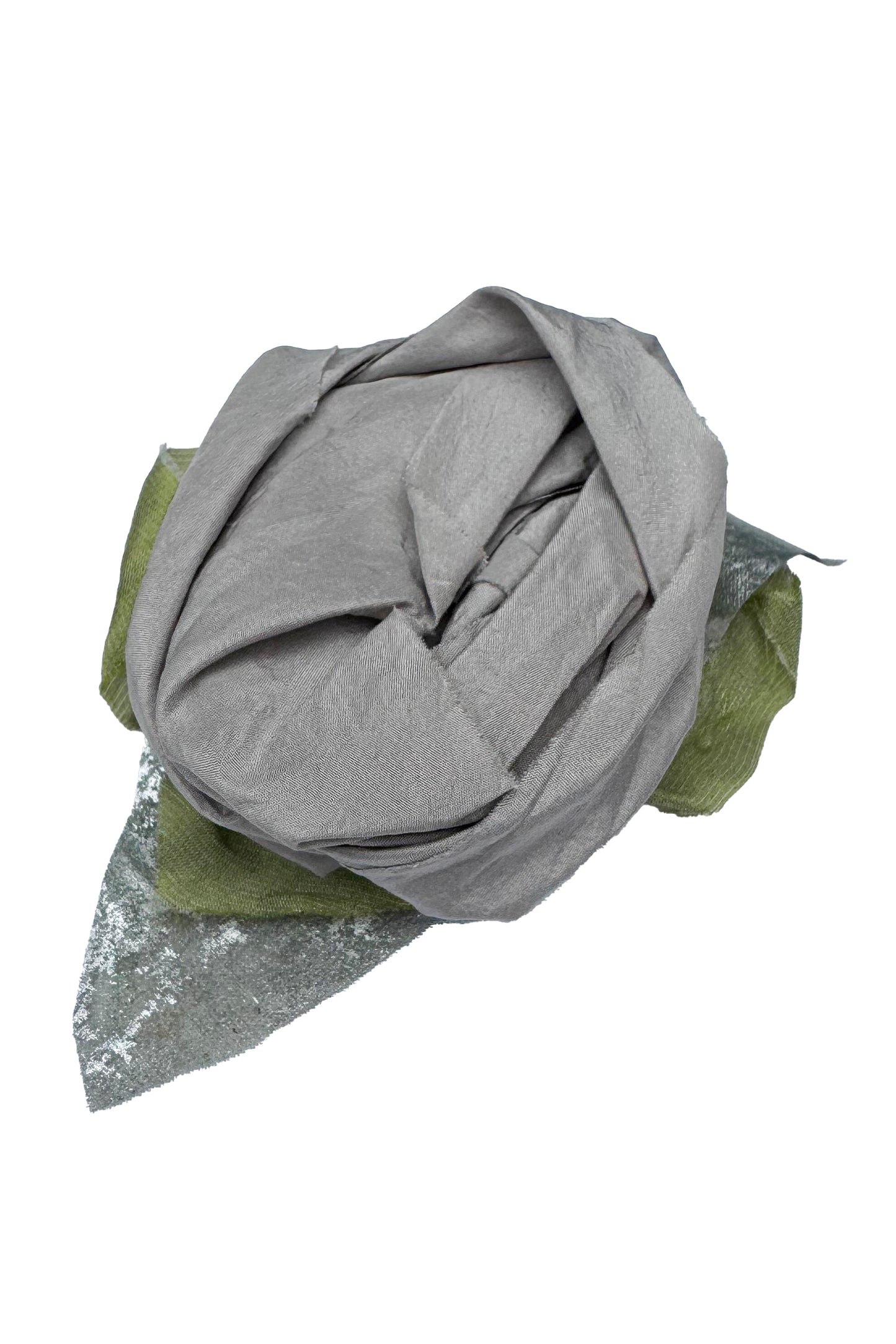 Silk Magnetic Floral Brooch - Silver