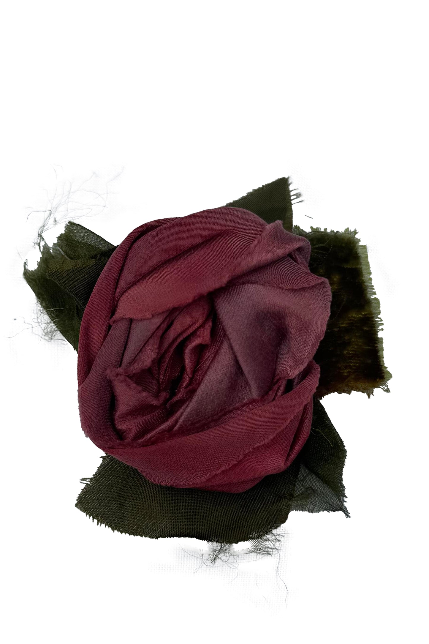Silk Magnetic Floral Brooch - Dark Rose Pink