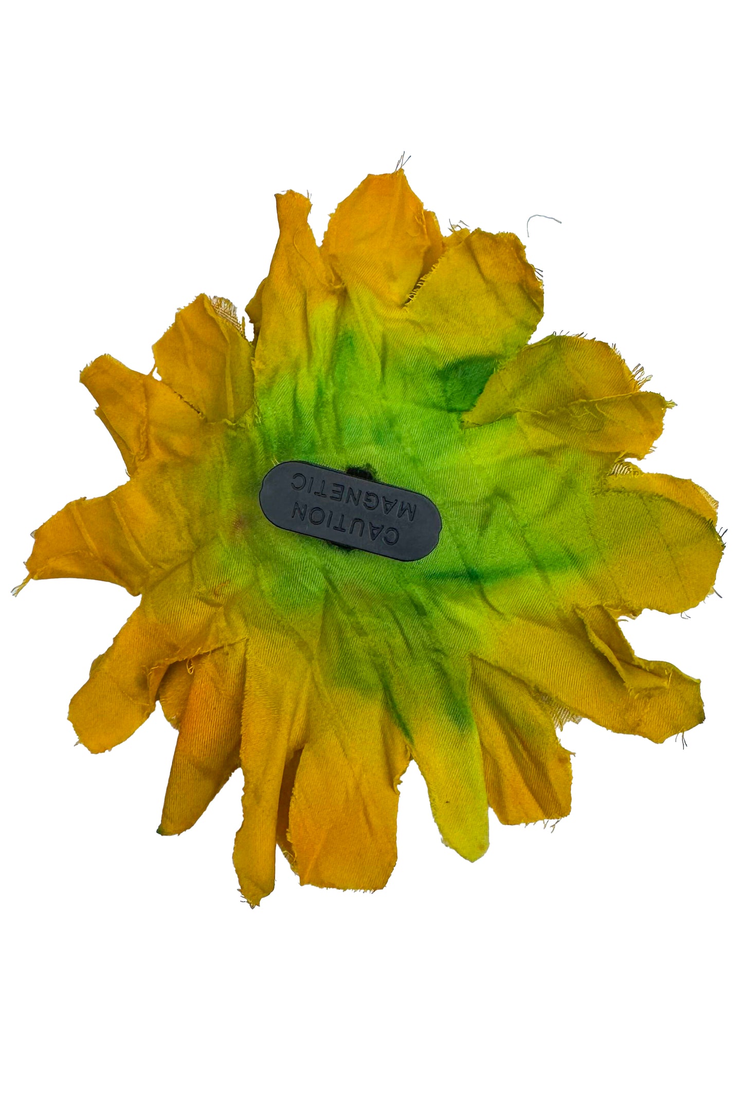 Magnetic Flower Brooch - Cotton - Yellow & Green