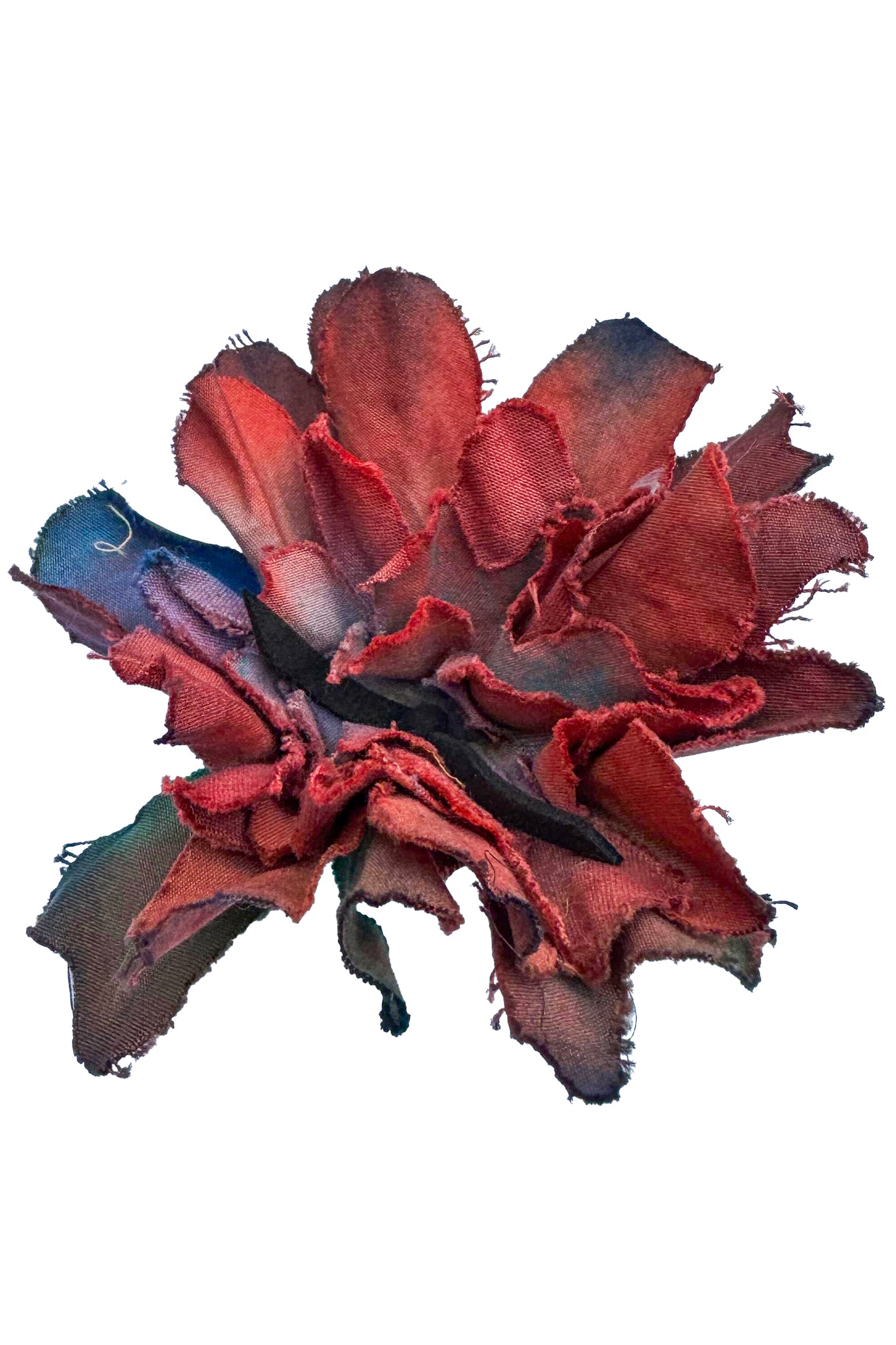 Magnetic Flower Brooch - Cotton - Red, Blue & Green